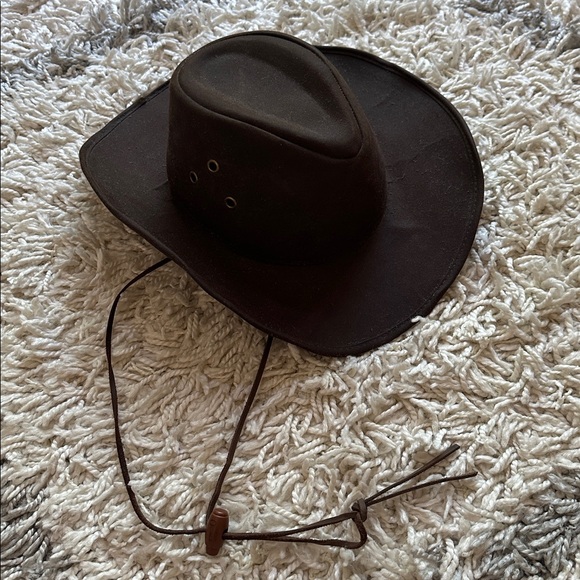 Outback Trading Company Brown Cowboy Hat with Chin Strap - Picture 1 of 12